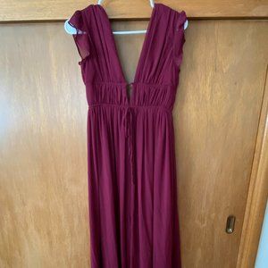 Lulus I'm All Yours Maxi Dress - Burgundy